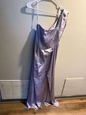 Birdy Grey Lavender One-Shoulder Satin Gown